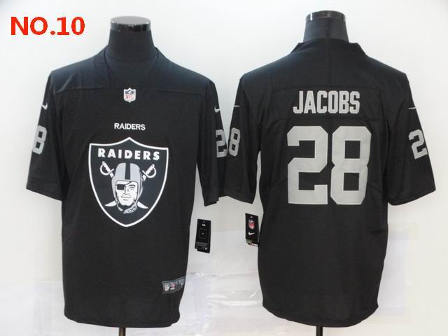 Men's Las Vegas Raiders 28 Josh Jacobs Jersey NO.10;